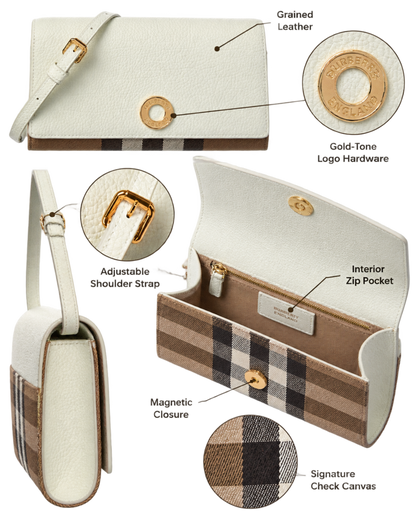 Burberry Check Canvas & Leather Crossbody