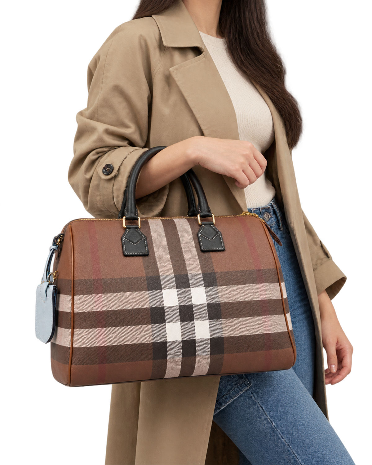 Burberry Check Large Bowling Bag