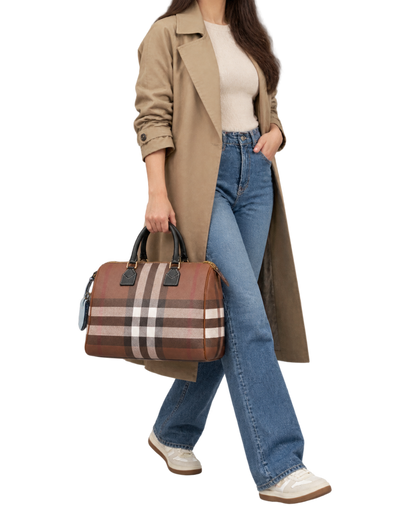 Burberry Check Large Bowling Bag