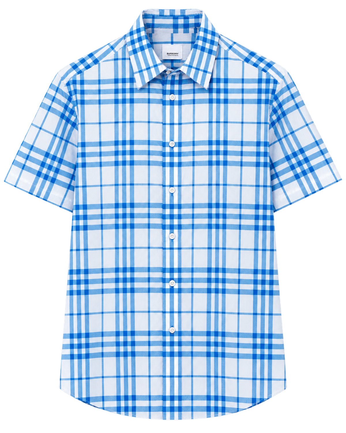 Burberry check-pattern short-sleeve cotton shirt
