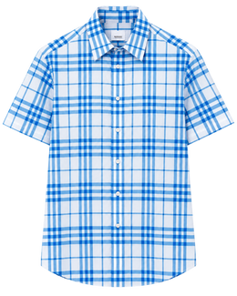 Burberry check-pattern short-sleeve cotton shirt