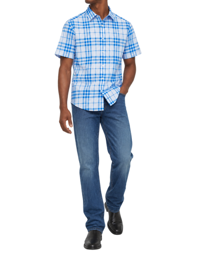 Burberry check-pattern short-sleeve cotton shirt