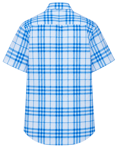 Burberry check-pattern short-sleeve cotton shirt