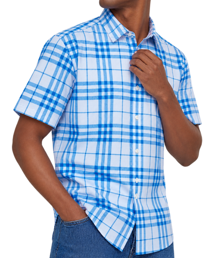 Burberry check-pattern short-sleeve cotton shirt