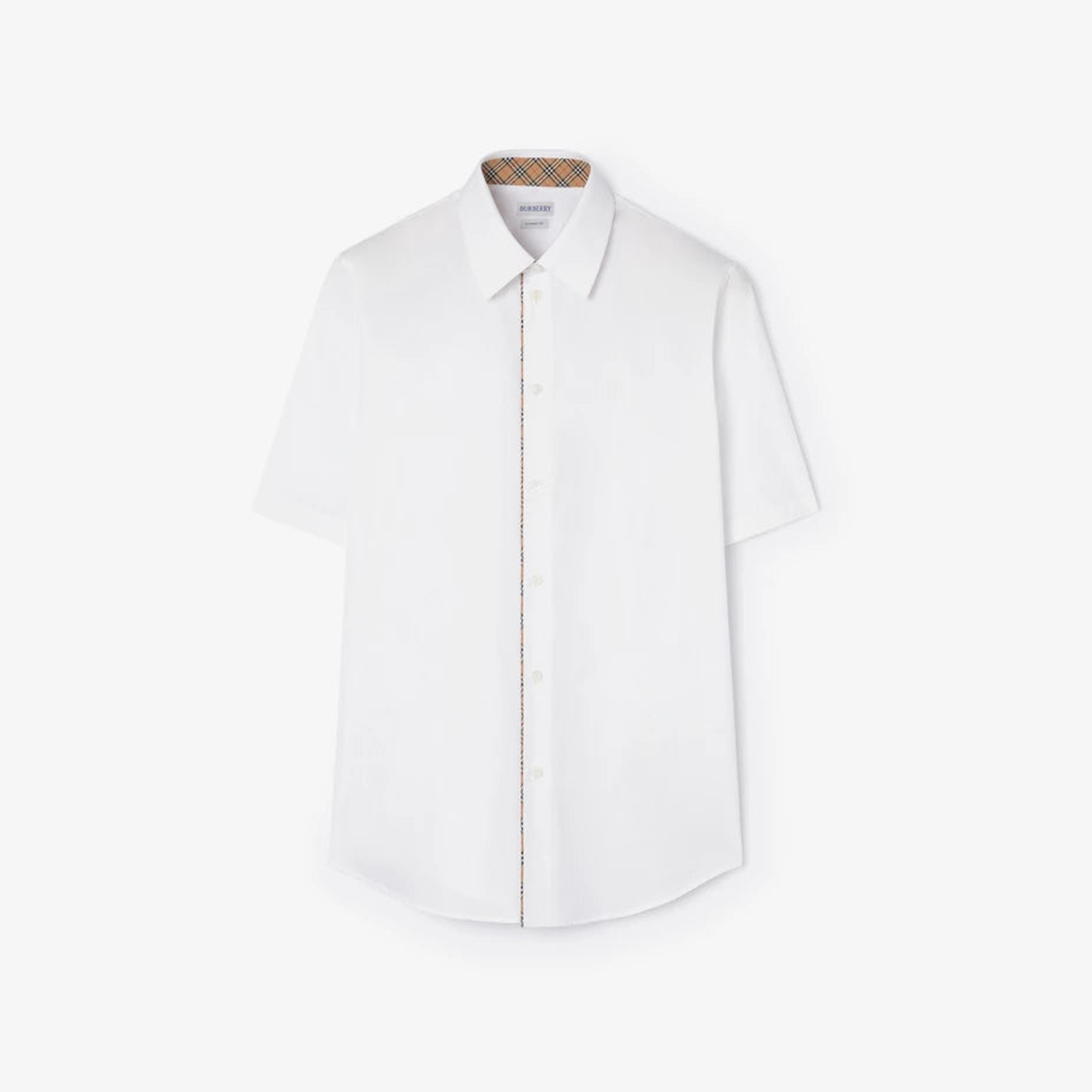 Burberry Check Piping Cotton Poplin Shirt