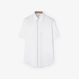 Burberry Check Piping Cotton Poplin Shirt