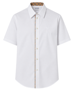 Burberry Check Piping Cotton Poplin Shirt