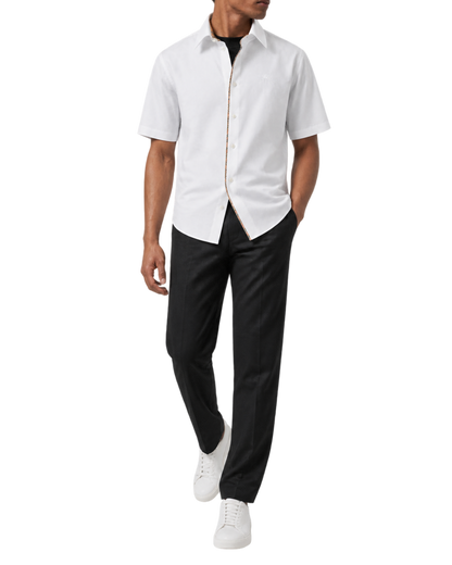 Burberry Check Piping Cotton Poplin Shirt