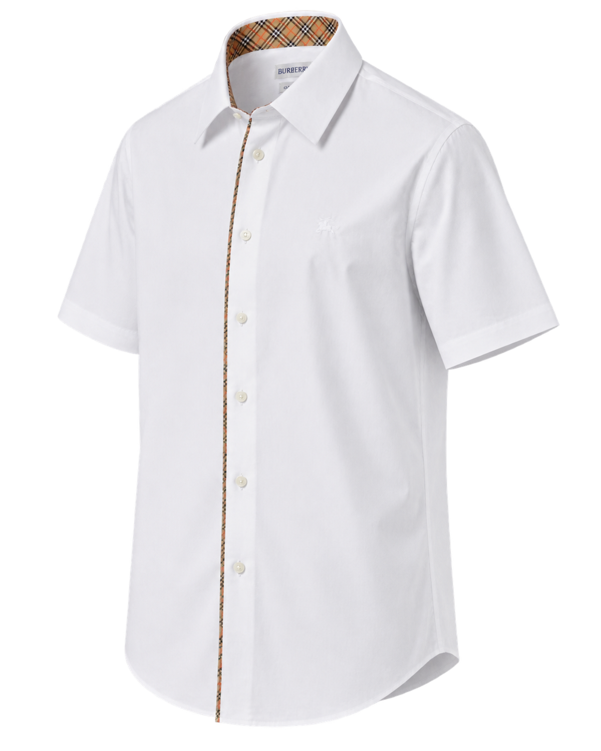 Burberry Check Piping Cotton Poplin Shirt
