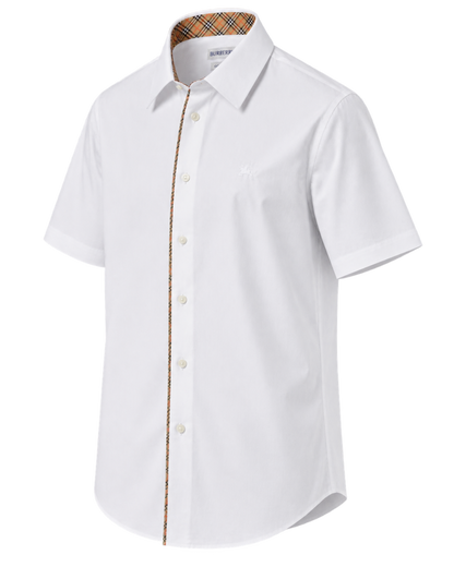 Burberry Check Piping Cotton Poplin Shirt