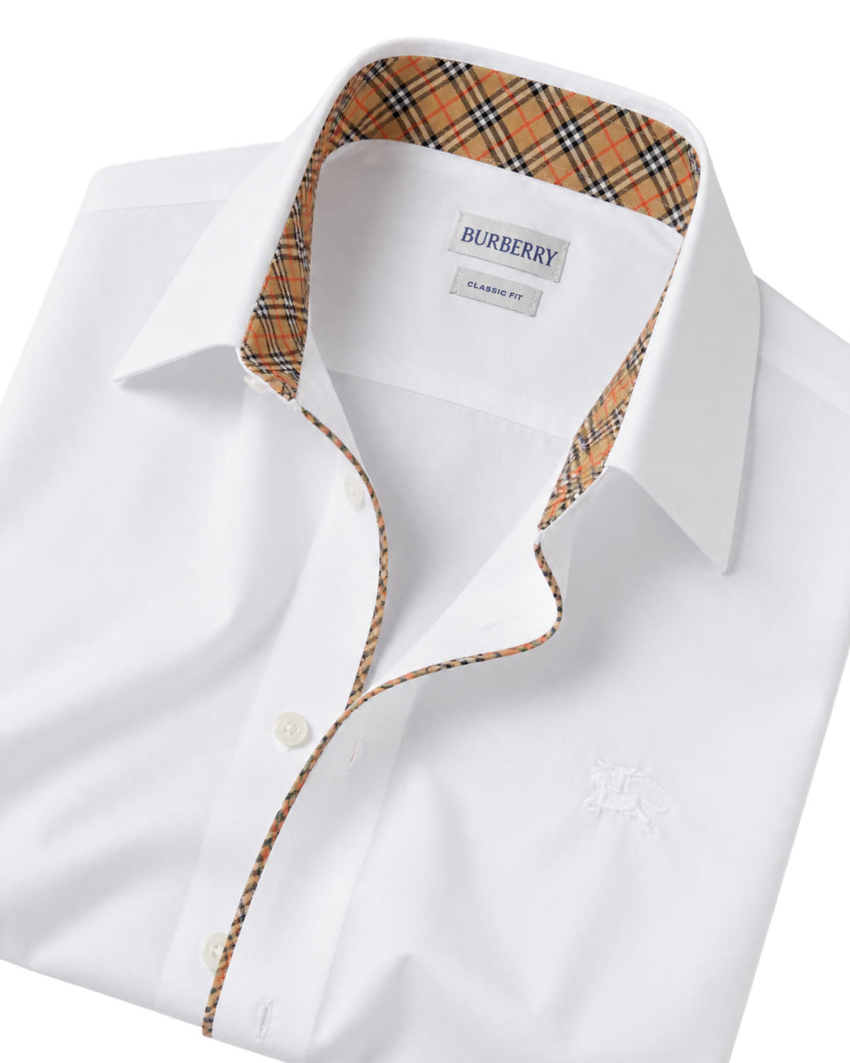 Burberry Check Piping Cotton Poplin Shirt