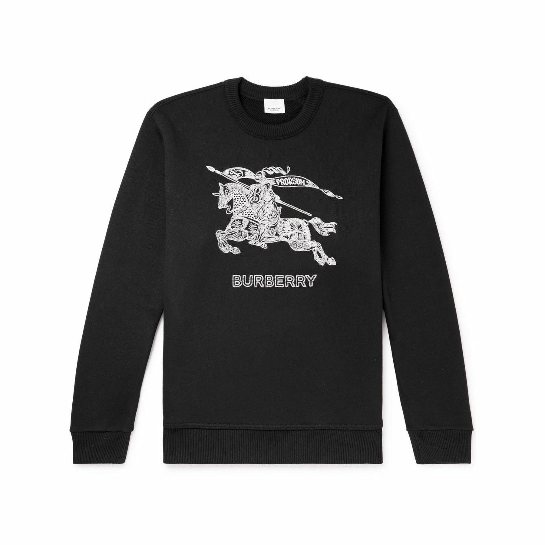 Burberry EKD Knight Embroidered Logo Sweatshirt in Black