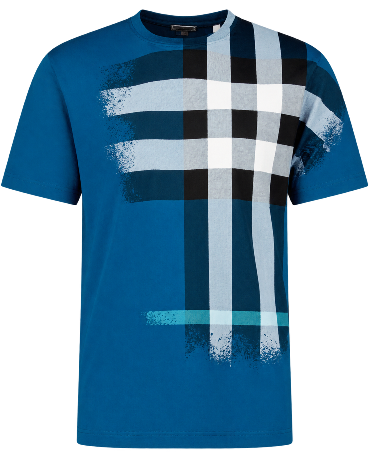 Burberry Ellison Check Print T-Shirt in Pacific Blue