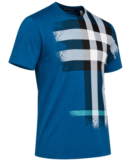 Burberry Ellison Check Print T-Shirt in Pacific Blue