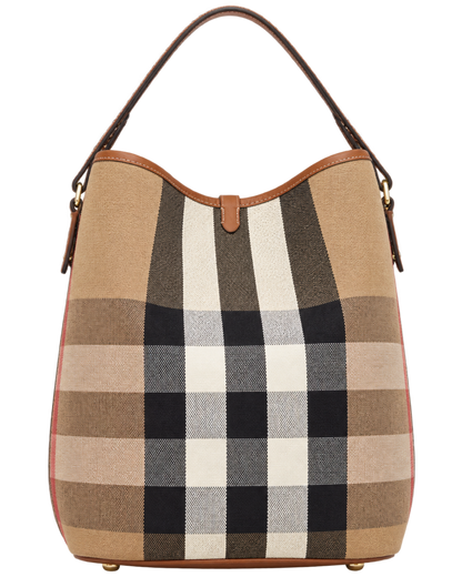 Burberry Giant Check Canvas Calfskin Ashby Bucket Bag