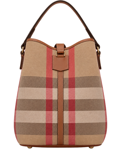 Burberry Giant Check Canvas Calfskin Ashby Bucket Bag