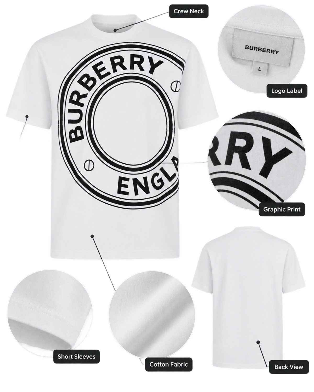 Burberry Graphic Print T-Shirt in White
