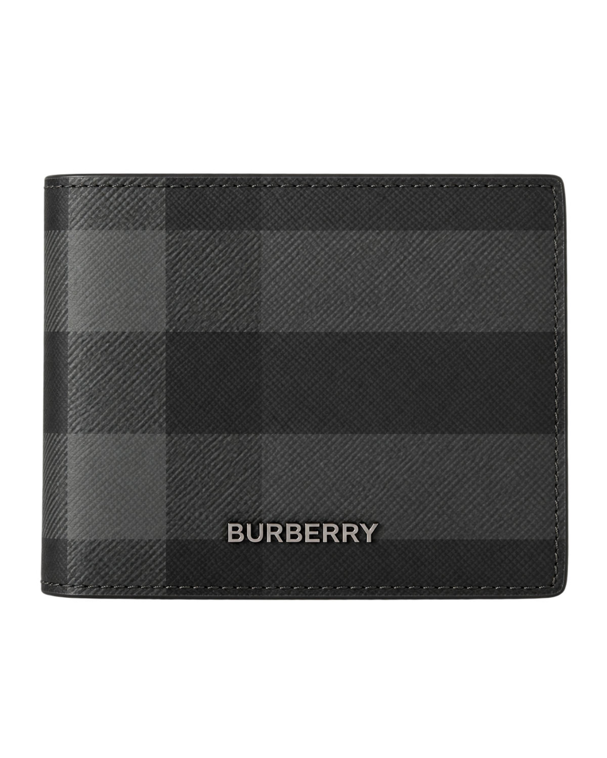 Burberry Grey Motif Checked Wallet