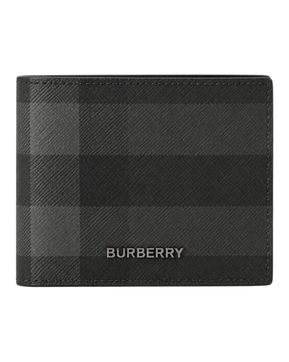 Burberry Grey Motif Checked Wallet