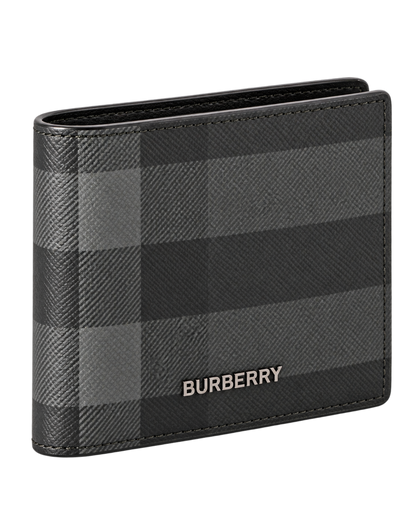 Burberry Grey Motif Checked Wallet