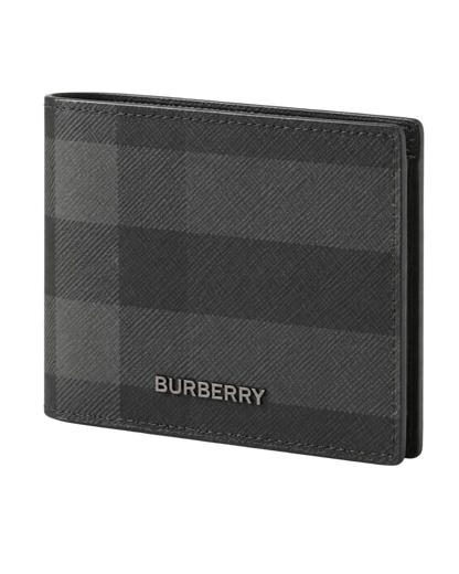 Burberry Grey Motif Checked Wallet