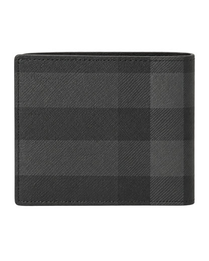 Burberry Grey Motif Checked Wallet