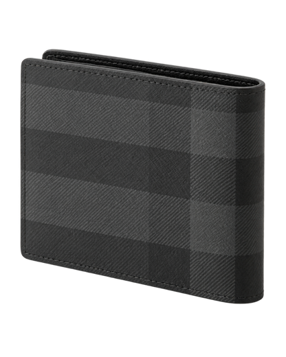 Burberry Grey Motif Checked Wallet