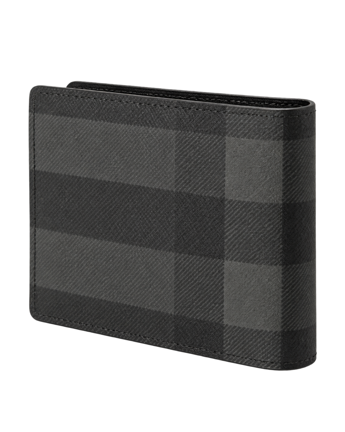 Burberry Grey Motif Checked Wallet