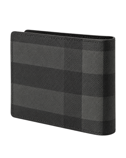 Burberry Grey Motif Checked Wallet