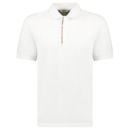 Burberry ‘Hartford’ Zip Check Polo White