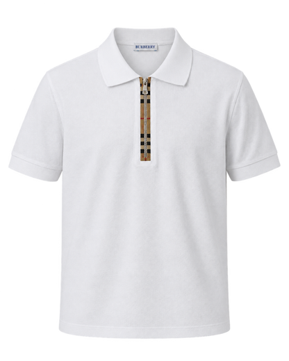 Burberry 'Hartford' Zip Check Polo Shirt