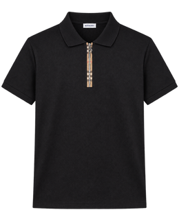 Burberry 'Hartford' Zip Check Polo Shirt