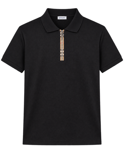 Burberry 'Hartford' Zip Check Polo Shirt