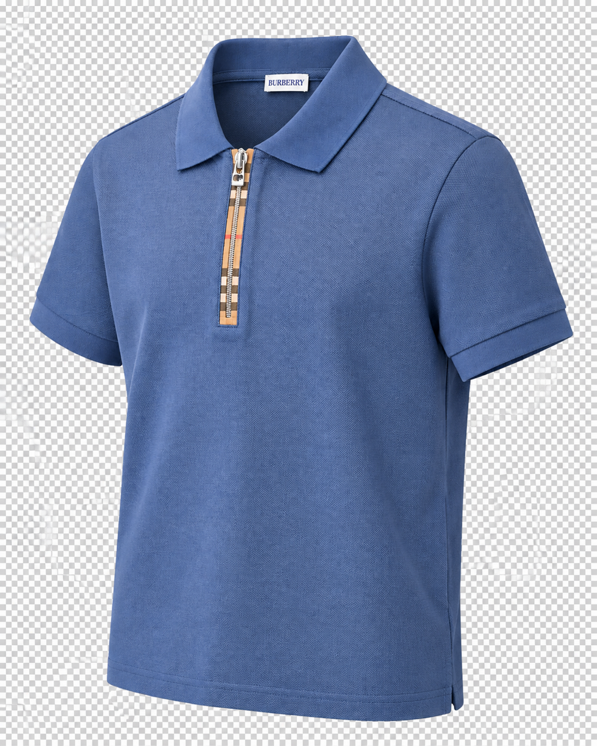 Burberry 'Hartford' Zip Check Polo Shirt