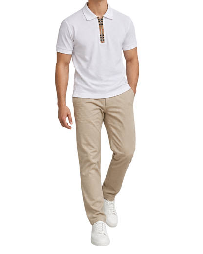 Burberry 'Hartford' Zip Check Polo Shirt