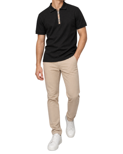 Burberry 'Hartford' Zip Check Polo Shirt