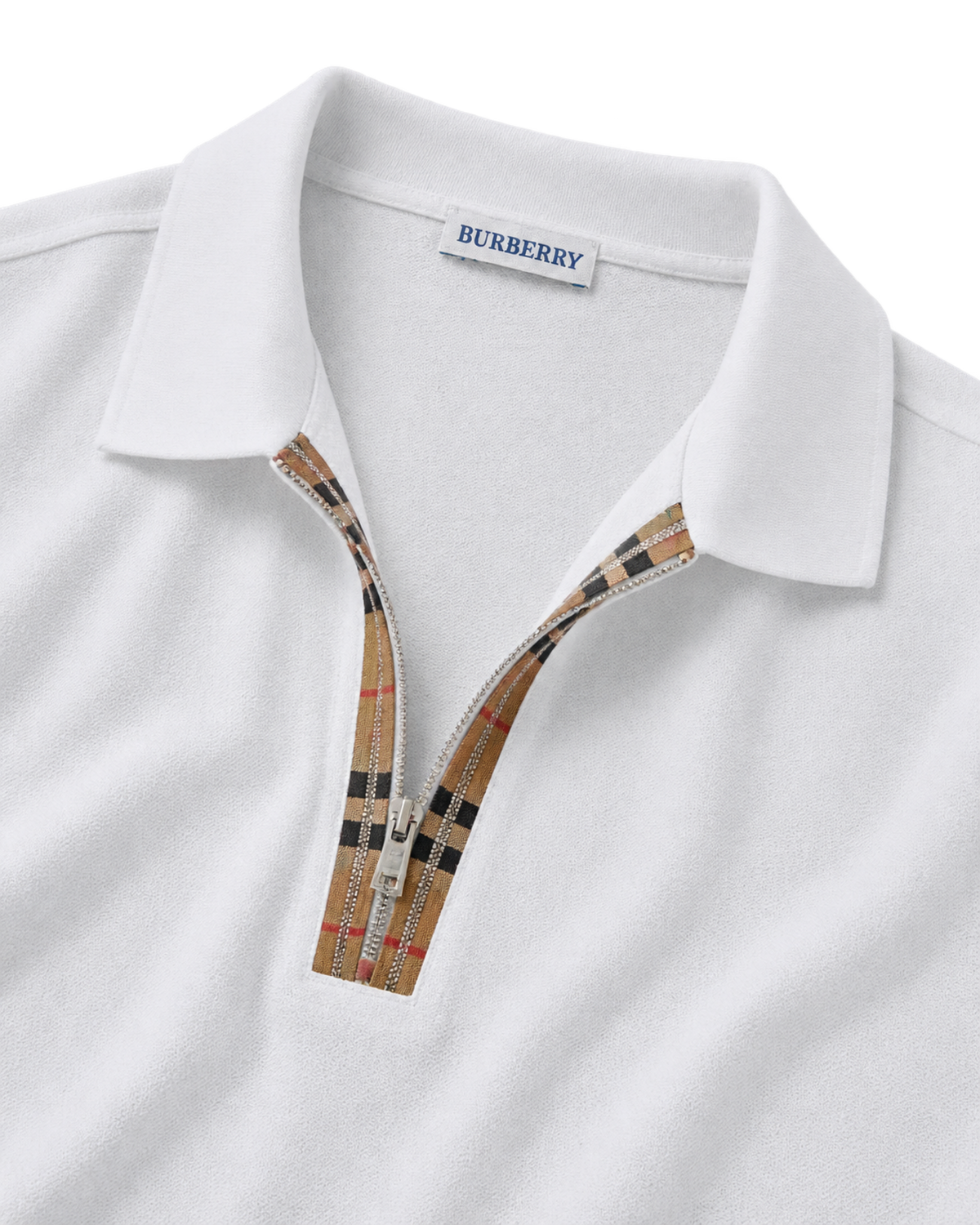 Burberry 'Hartford' Zip Check Polo Shirt