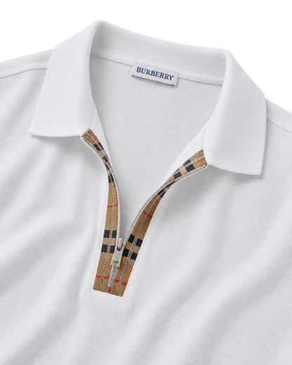Burberry 'Hartford' Zip Check Polo Shirt