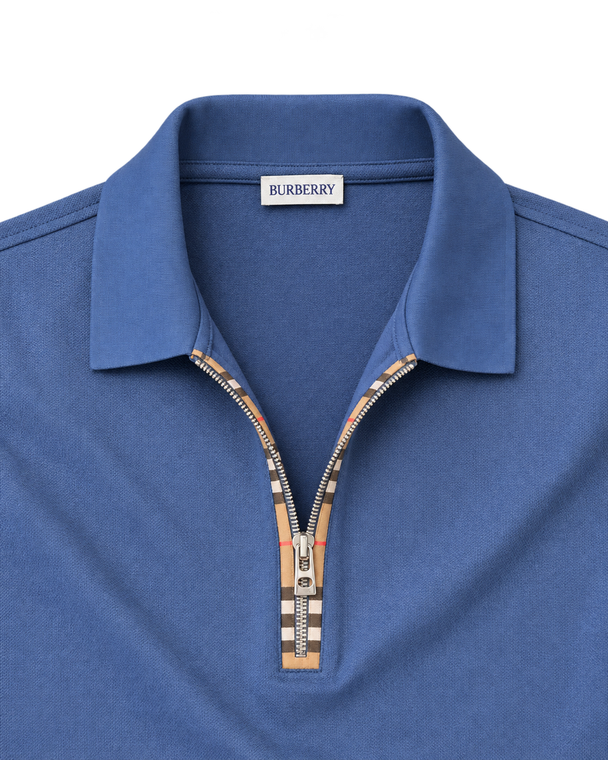 Burberry 'Hartford' Zip Check Polo Shirt