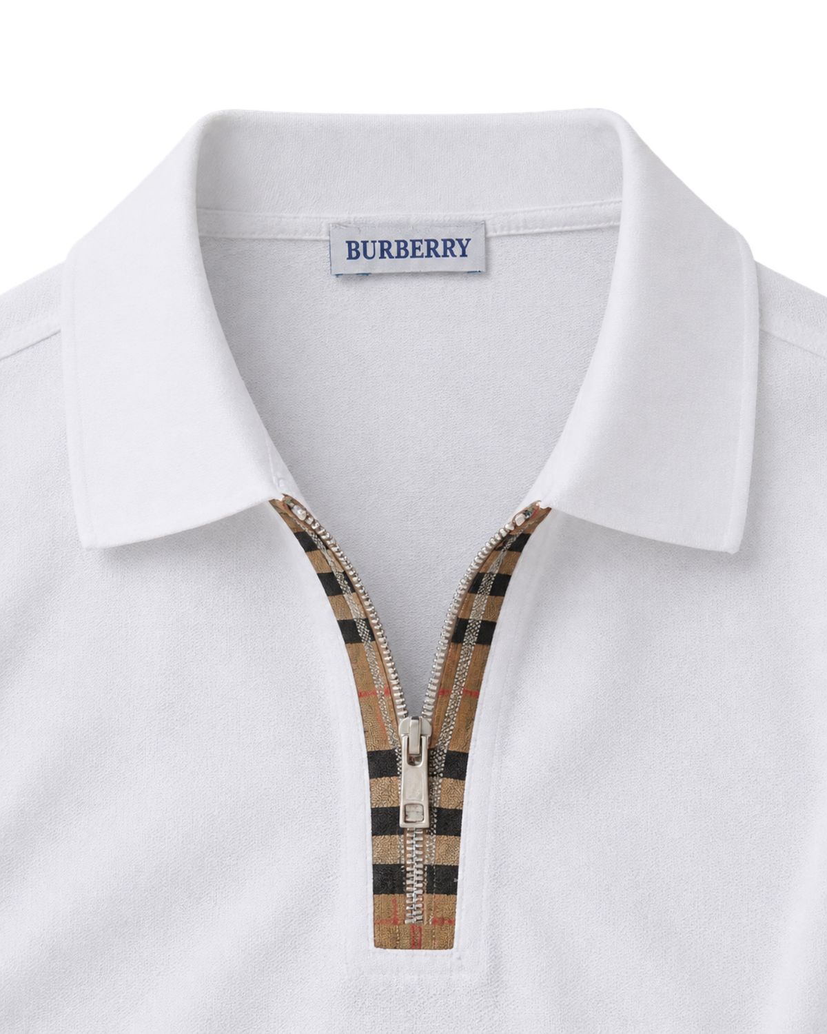 Burberry 'Hartford' Zip Check Polo Shirt