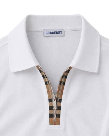 Burberry 'Hartford' Zip Check Polo Shirt