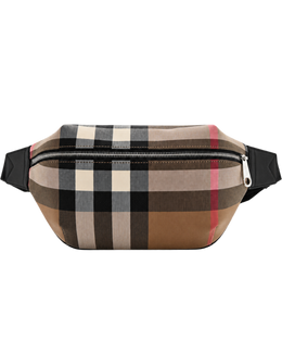 Burberry IP Check Sonny Bum Bag Taupe Brown