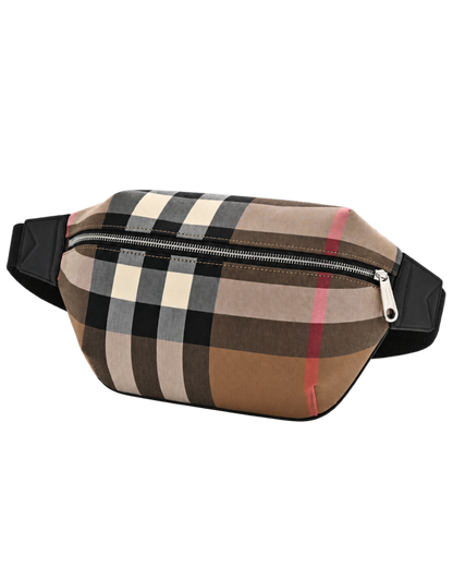 Burberry IP Check Sonny Bum Bag Taupe Brown