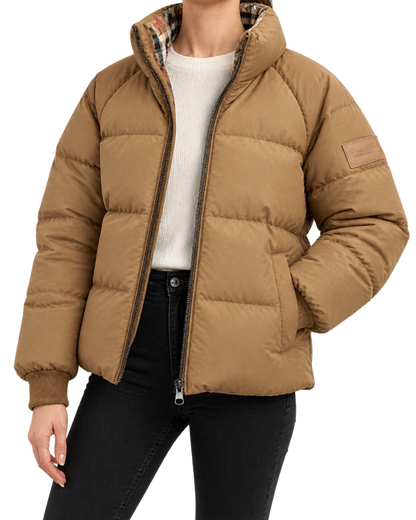 BURBERRY IVER DOWN CHECKERED REVERSIBLE PUFFER PARKA JACKET