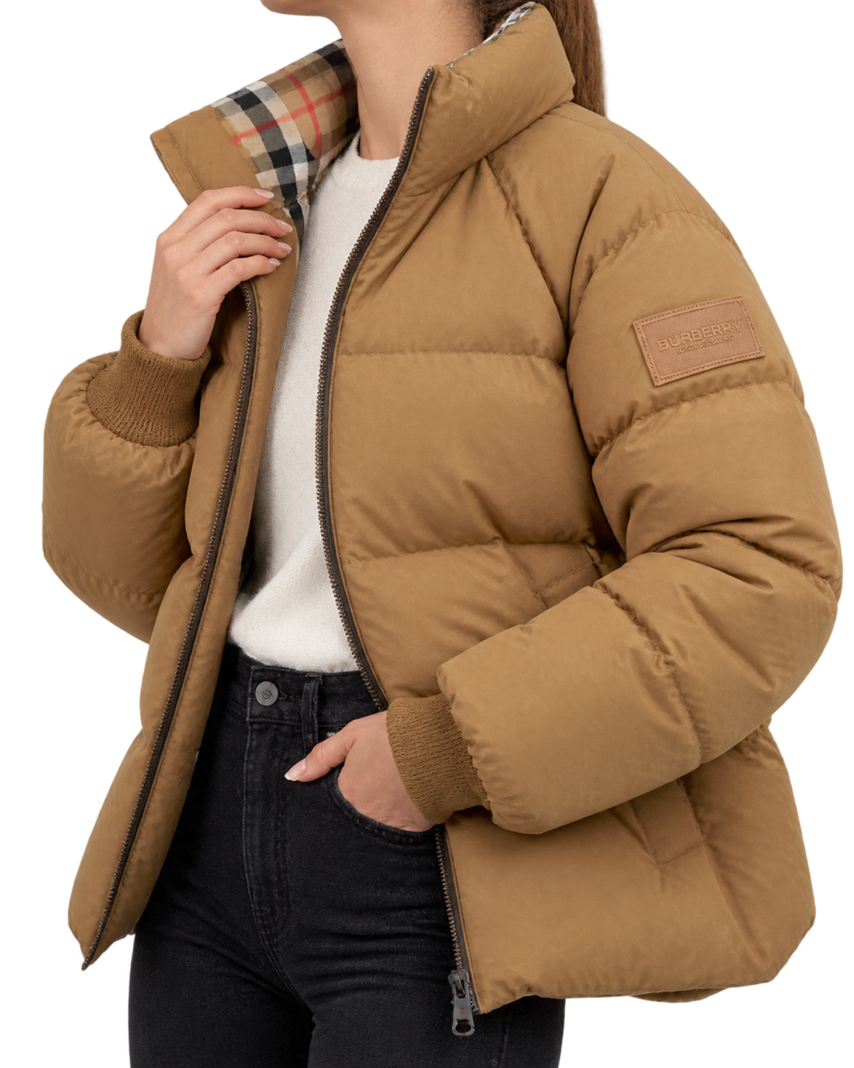 BURBERRY IVER DOWN CHECKERED REVERSIBLE PUFFER PARKA JACKET