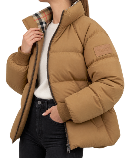 BURBERRY IVER DOWN CHECKERED REVERSIBLE PUFFER PARKA JACKET