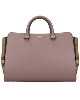 Burberry Leather Weekender Top Handle Shoulder Bag