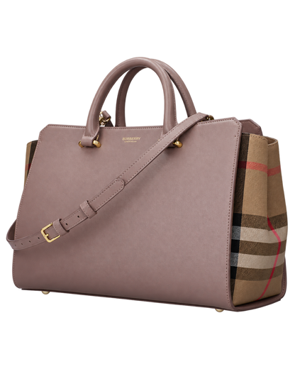 Burberry Leather Weekender Top Handle Shoulder Bag