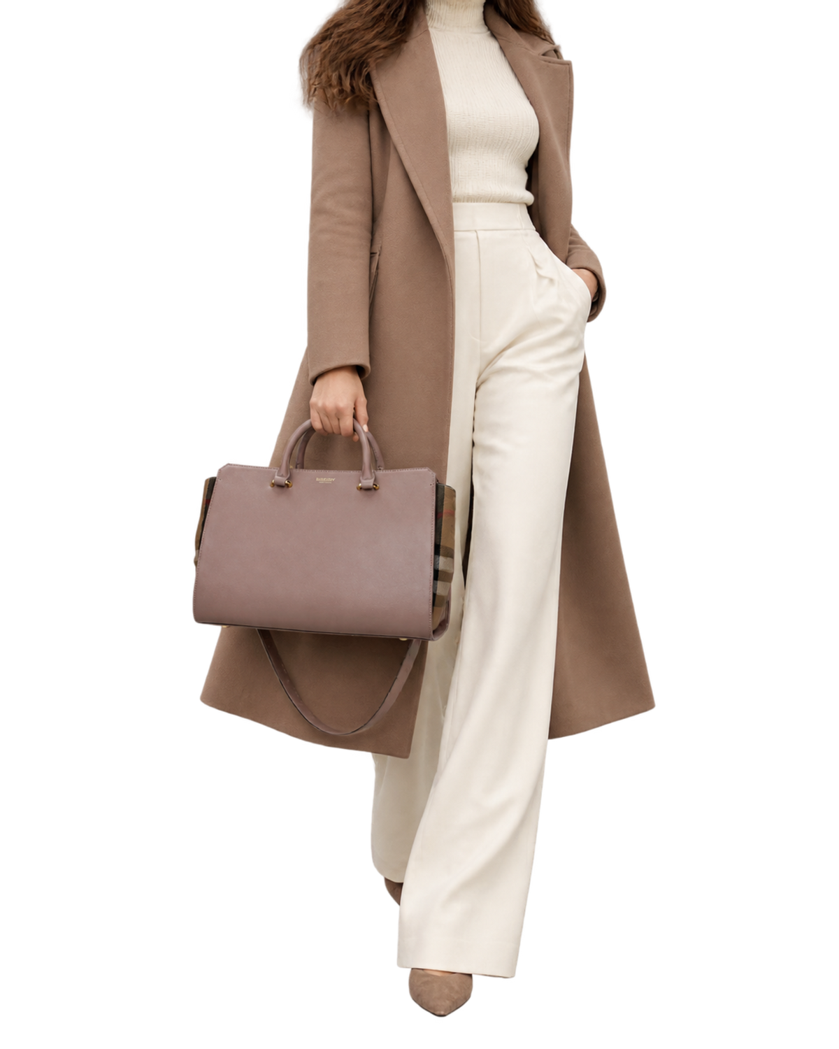 Burberry Leather Weekender Top Handle Shoulder Bag