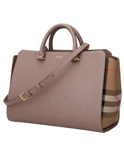 Burberry Leather Weekender Top Handle Shoulder Bag